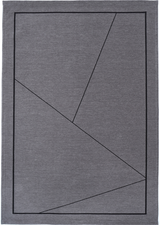 Linea Gray modern szőnyeg felülnézetből, szürke vonalas mintával