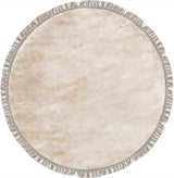 Luna Beige kerek viszkóz szőnyeg felülnézetből, bézs színben