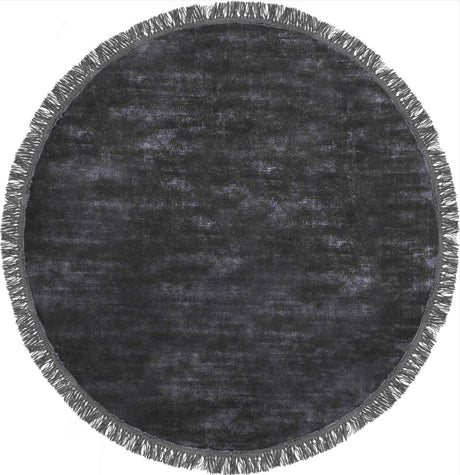 Luna Midnight kerek viszkóz szőnyeg felülnézetből, mélykék színben