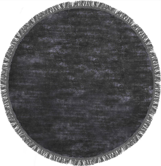 Luna Midnight kerek viszkóz szőnyeg felülnézetből, mélykék színben