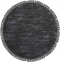 Luna Midnight kerek viszkóz szőnyeg felülnézetből, mélykék színben