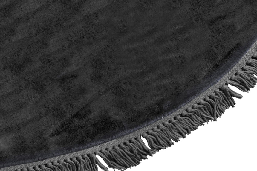Luna Midnight kerek viszkóz szőnyeg szálszerkezete közelről