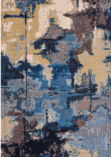 Marmara Palette modern szőnyeg felülnézetből, kék-törtfehér palettamintával