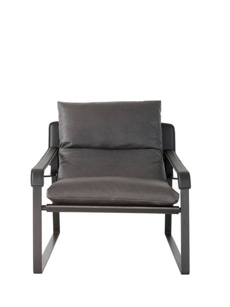 Orbi club chair fotel vaskos párnázott karfákkal