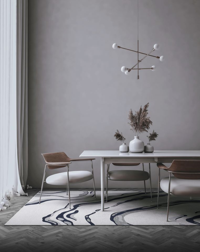 Orion Blue modern szőnyeg mintázata közelről