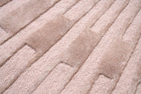 Radius Beige kerek gyapjú szőnyeg nappaliban
