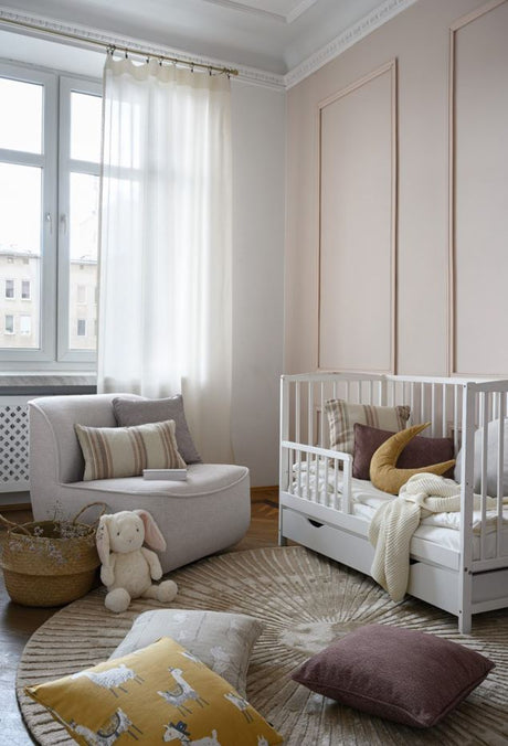 Radius Beige kerek gyapjú szőnyeg részlete