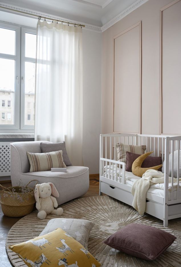 Radius Beige kerek gyapjú szőnyeg részlete
