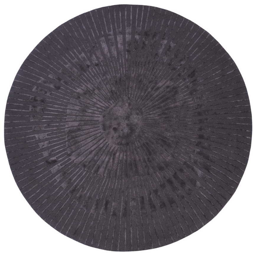 Radius Dark Gray kerek gyapjú szőnyeg felülnézetből, sötétszürke színben