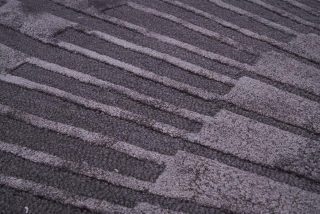 Radius Dark Gray kerek gyapjú szőnyeg nappaliban