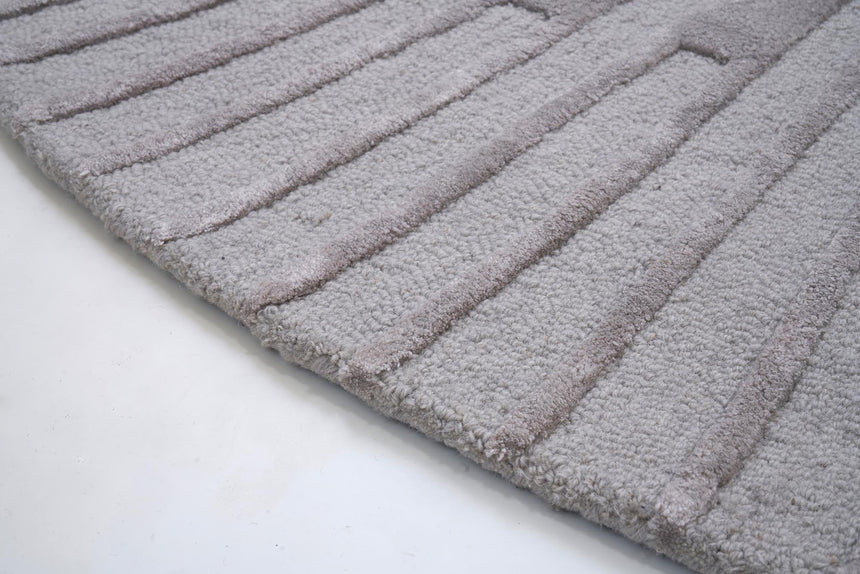 Radius Gray kerek gyapjú szőnyeg nappaliban