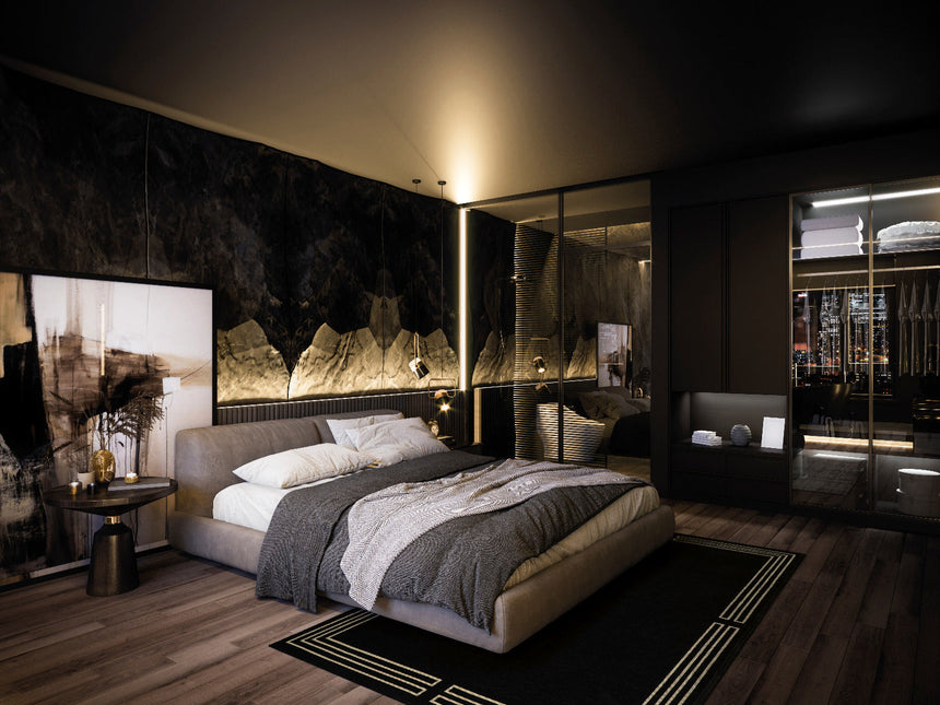 Royal Black modern szőnyeg enteriőrben