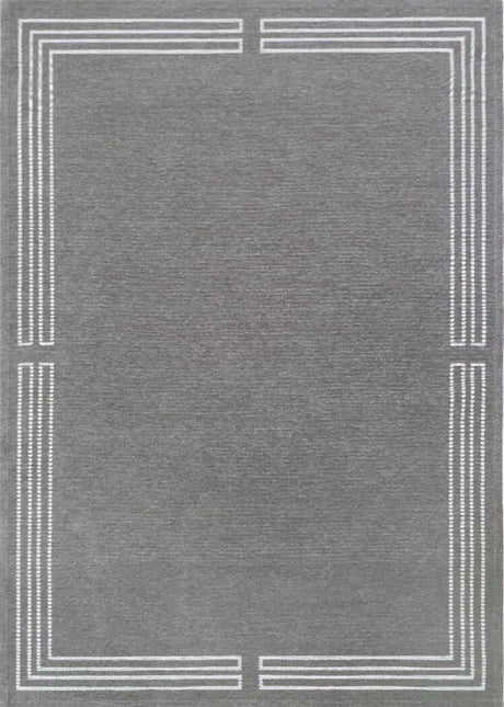 Royal Grey modern szőnyeg felülnézetből, szürke art deco mintával