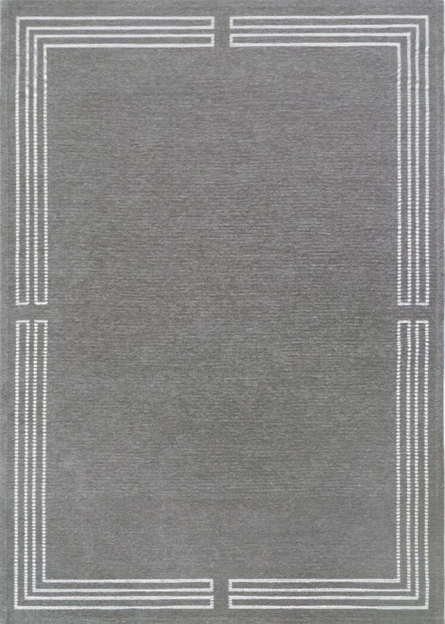 Royal Grey modern szőnyeg felülnézetből, szürke art deco mintával