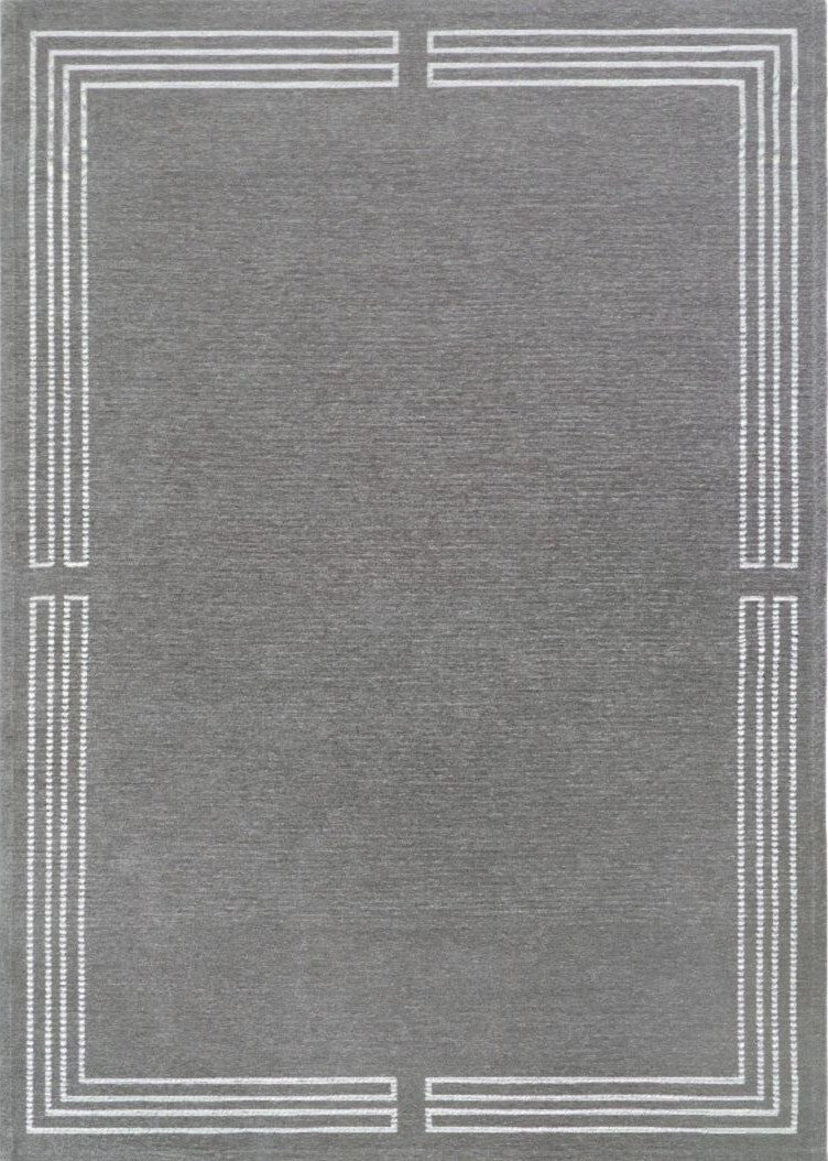 Royal Grey modern szőnyeg felülnézetből, szürke art deco mintával