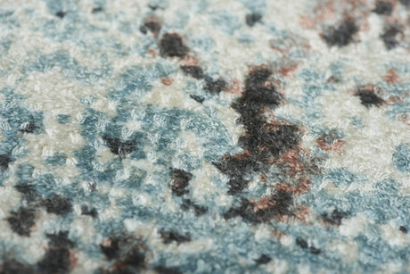 Sintra Teal Peach viszkóz szőnyeg szálszerkezete közelről