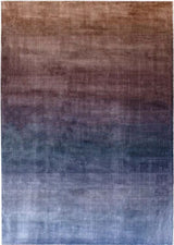 Sunset Copper tencel szőnyeg felülnézetből, réz és kék árnyalatokkal