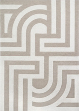 Tiffany Beige modern szőnyeg felülnézetből, bezs art deco mintával