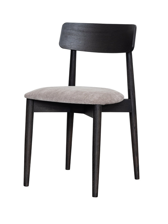 Tivi keskeny kárpitozott étkezőszék, 45 cm szélesség, grafit fa vázon