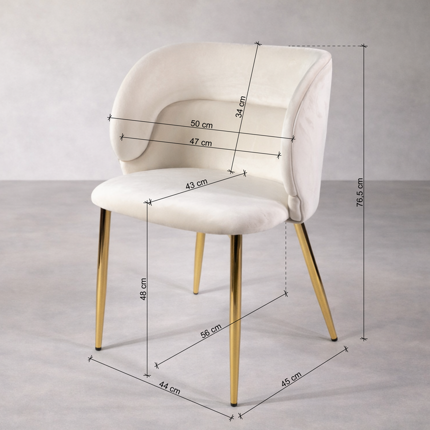 KL Violet erősített étkezőszék krém színbe, black edition