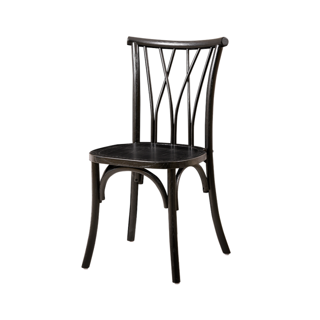 Vienna fekete tömörfa esküvői szék elölnézetből