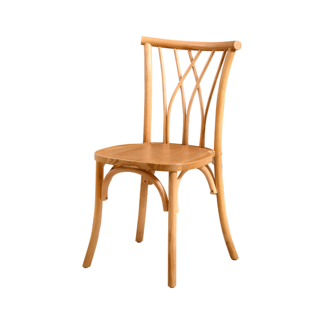 Vienna natúr mézszín tömörfa esküvői szék elölnézetből